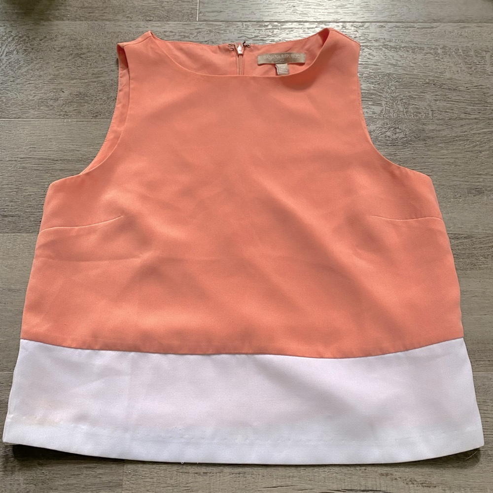 Boxy Crop Banana Republic Structured Sleeveless Top